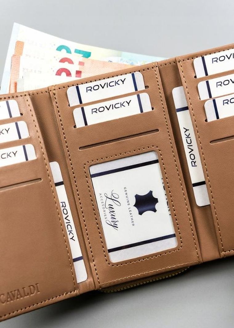 Portfel, beżowy, skóra ekologiczna, Cavaldi