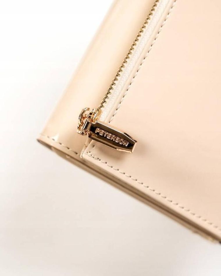 Portfel, beżowy, skóra ekologiczna, Peterson