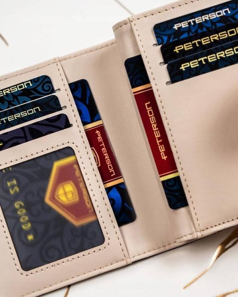 Portfel, beżowy, skóra ekologiczna, Peterson