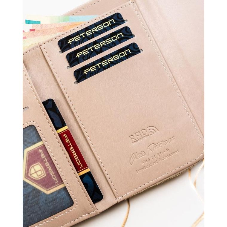 Portfel, beżowy, skóra ekologiczna, Peterson