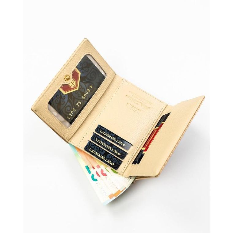 Portfel, beżowy, skóra ekologiczna, Peterson