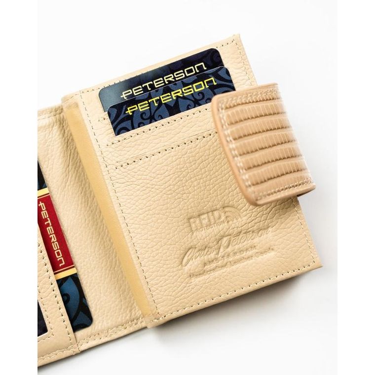 Portfel, beżowy, skóra ekologiczna, Peterson