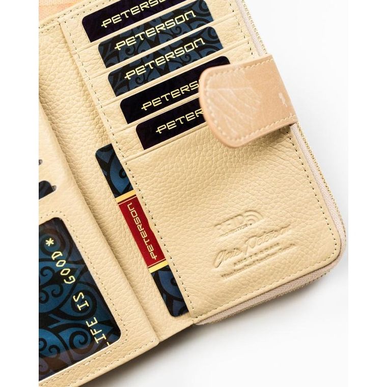 Portfel, beżowy, skóra ekologiczna, Peterson