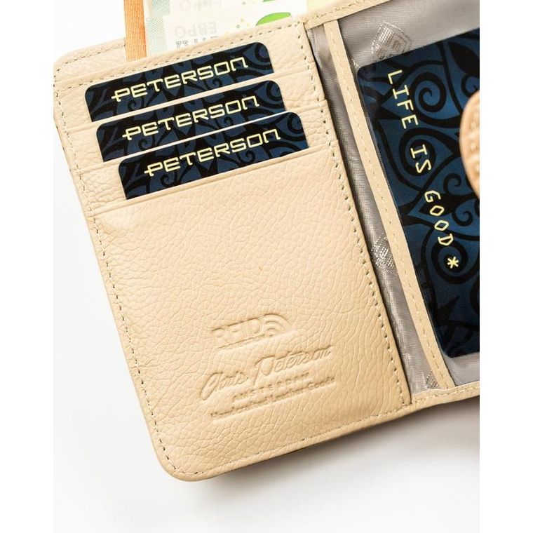 Portfel, beżowy, skóra ekologiczna, Peterson