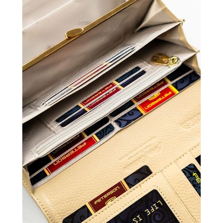 Portfel, beżowy, skóra ekologiczna, Peterson
