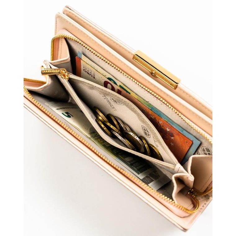 Portfel, beżowy, skóra ekologiczna, Peterson