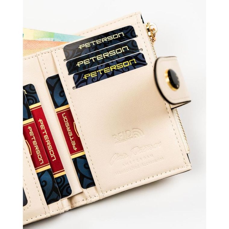Portfel, beżowy, skóra ekologiczna, Peterson