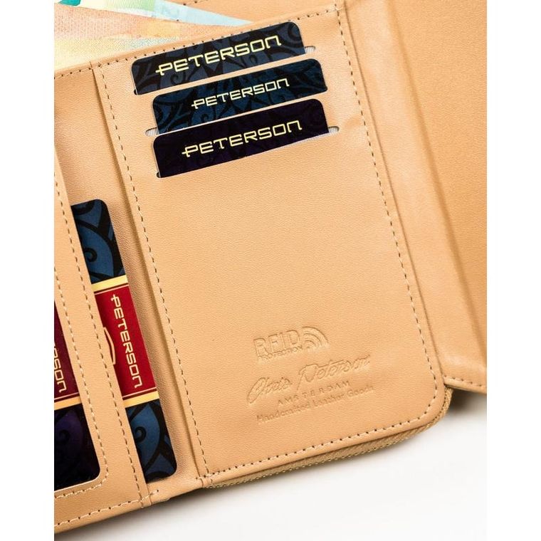Portfel, beżowy, skóra ekologiczna, Peterson
