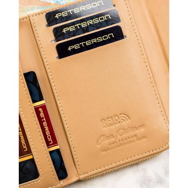 Portfel, beżowy, skóra ekologiczna, Peterson