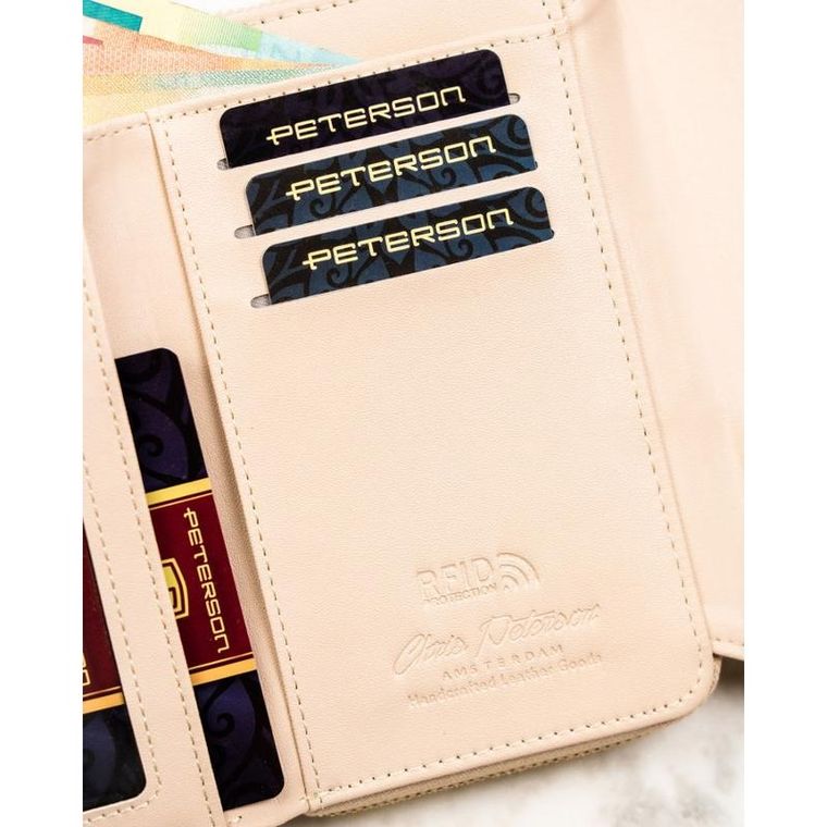 Portfel, beżowy, skóra ekologiczna, Peterson