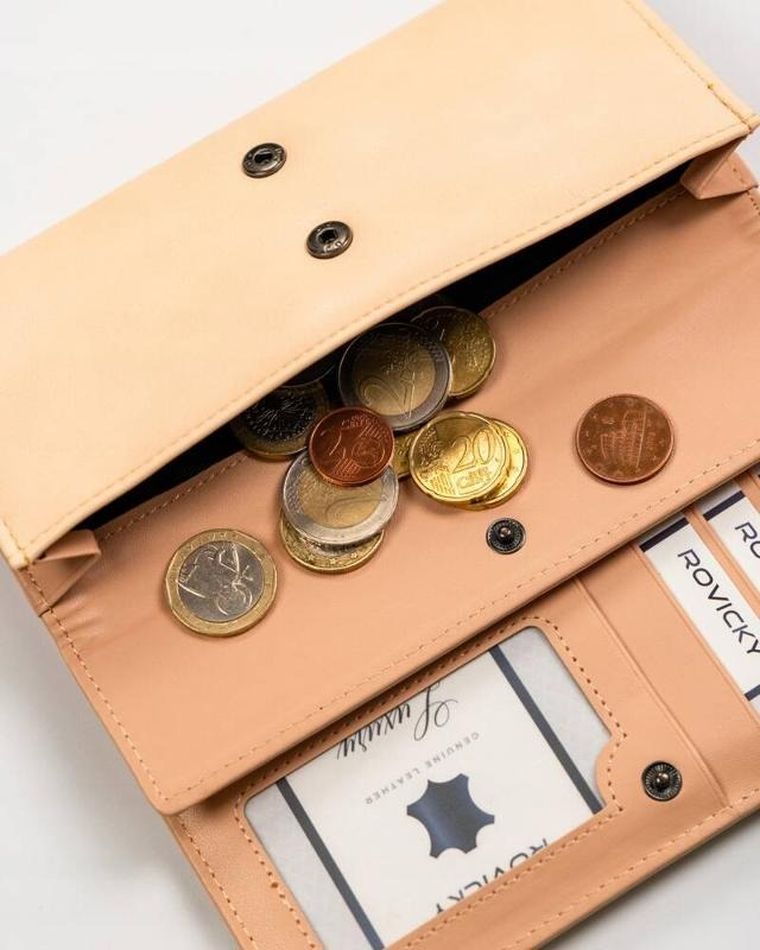 Portfel, beżowy, skóra ekologiczna, RFID, Cavaldi