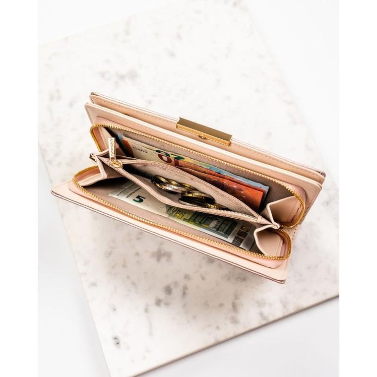 Portfel, beżowy, skóra ekologiczna, RFID, Rovicky