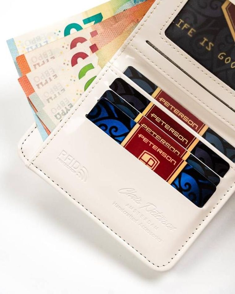 Portfel, biały, skóra ekologiczna, Peterson