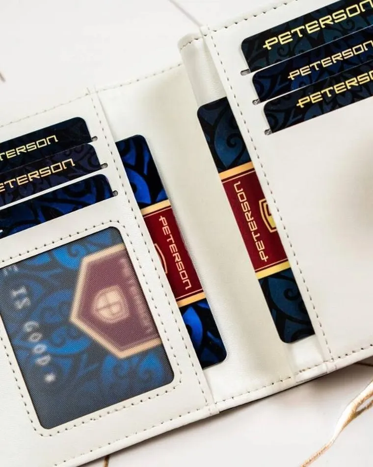 Portfel, biały, skóra ekologiczna, Peterson