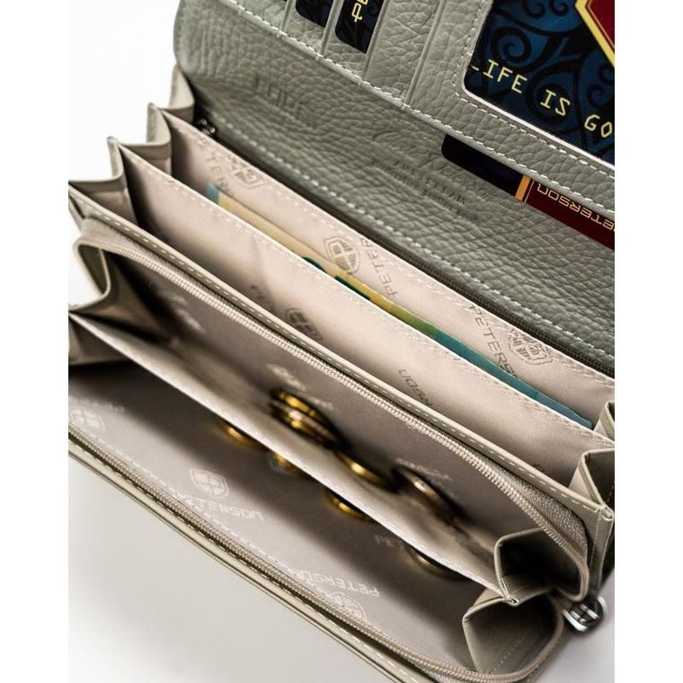 Portfel, biały, skóra ekologiczna, Peterson