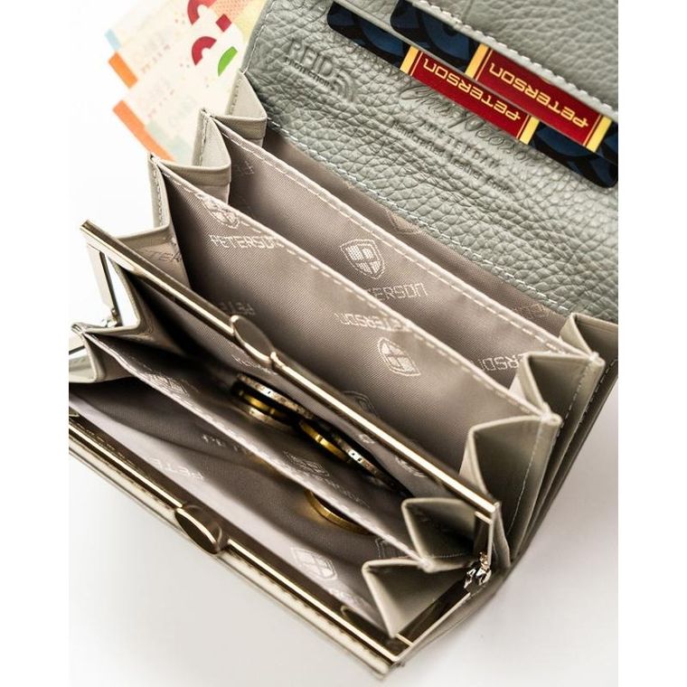 Portfel, biały, skóra ekologiczna, Peterson