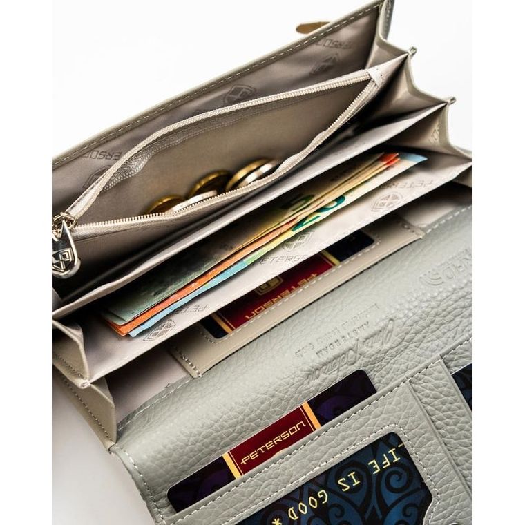 Portfel, biały, skóra ekologiczna, Peterson