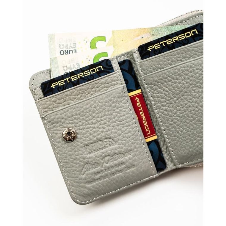 Portfel, biały, skóra ekologiczna, Peterson