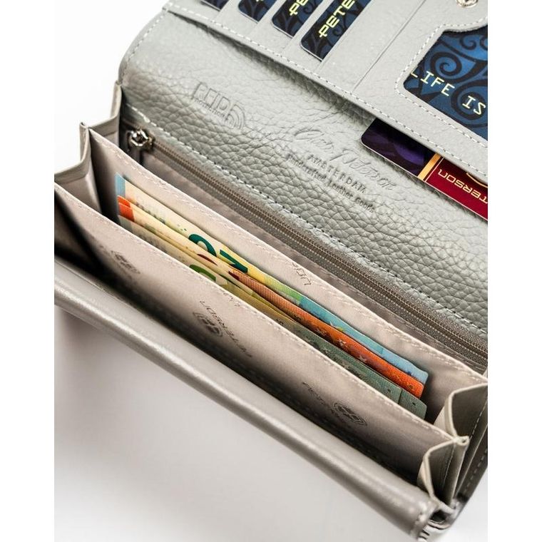 Portfel, biały, skóra ekologiczna, Peterson