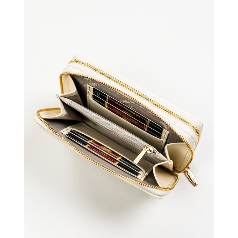 Portfel, biały, skóra ekologiczna, RFID, Peterson