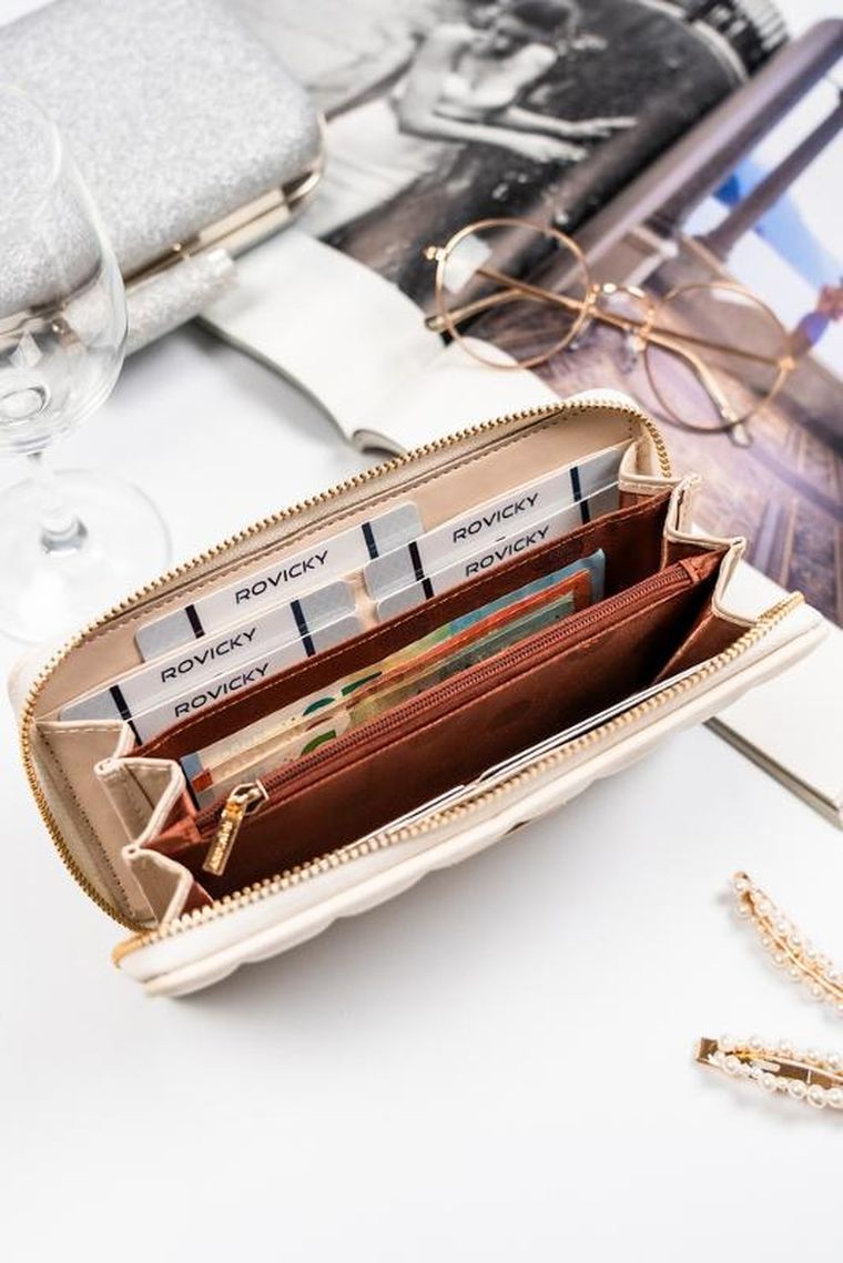 Portfel, biały, skóra ekologiczna, Rovicky