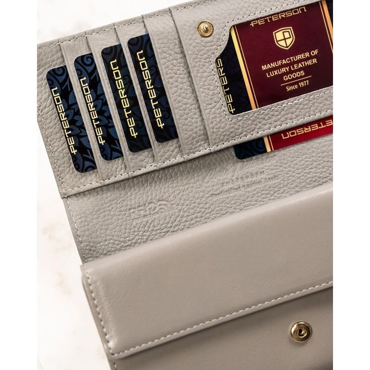 Portfel, biały, skórzany, Petereson