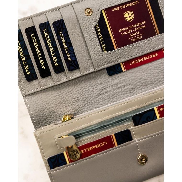 Portfel, biały, skórzany, Petereson