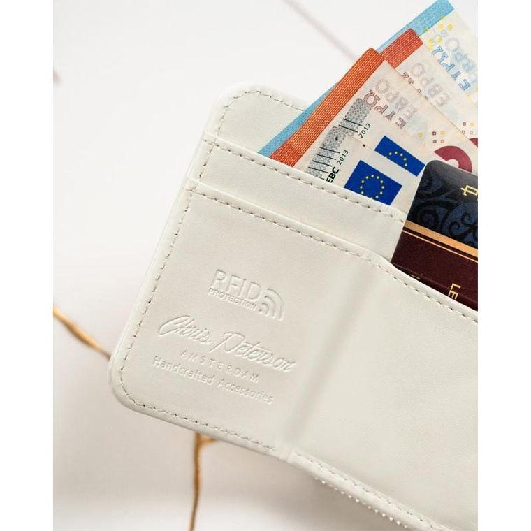 Portfel, biały, skórzany, RFID, Peterson