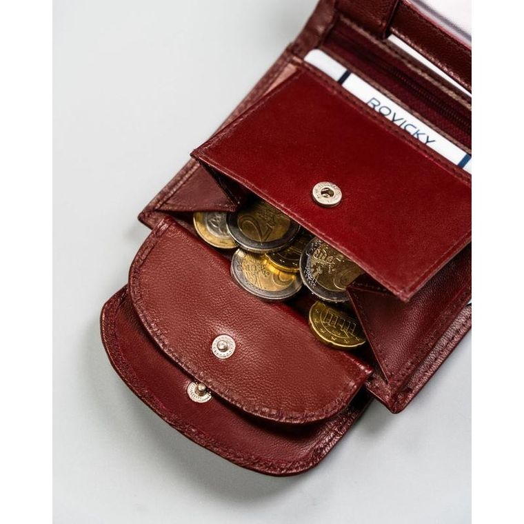Portfel, bordowy, skórzany, 4U Cavaldi
