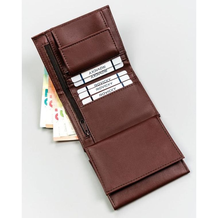 Portfel, brązowy, skóra ekologiczna, 4U Cavaldi