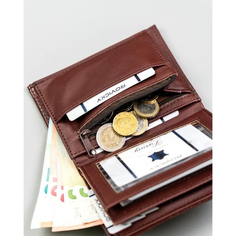 Portfel, brązowy, skóra ekologiczna, 4U Cavaldi