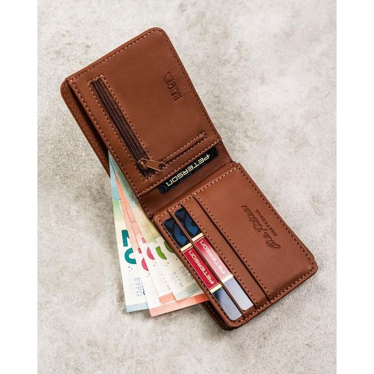 Portfel, brązowy, skóra ekologiczna, Peterson