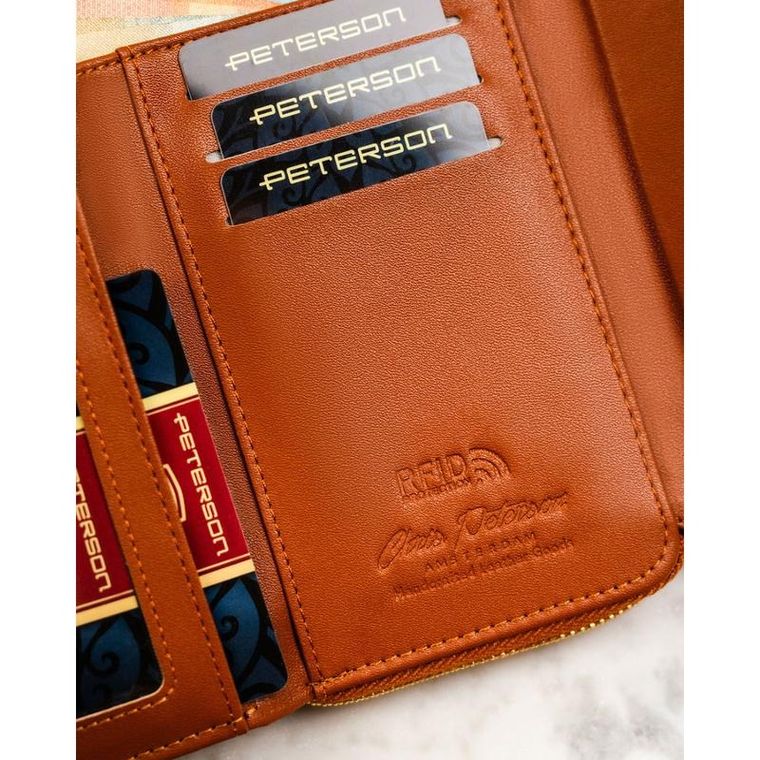 Portfel, brązowy, skóra ekologiczna, Peterson