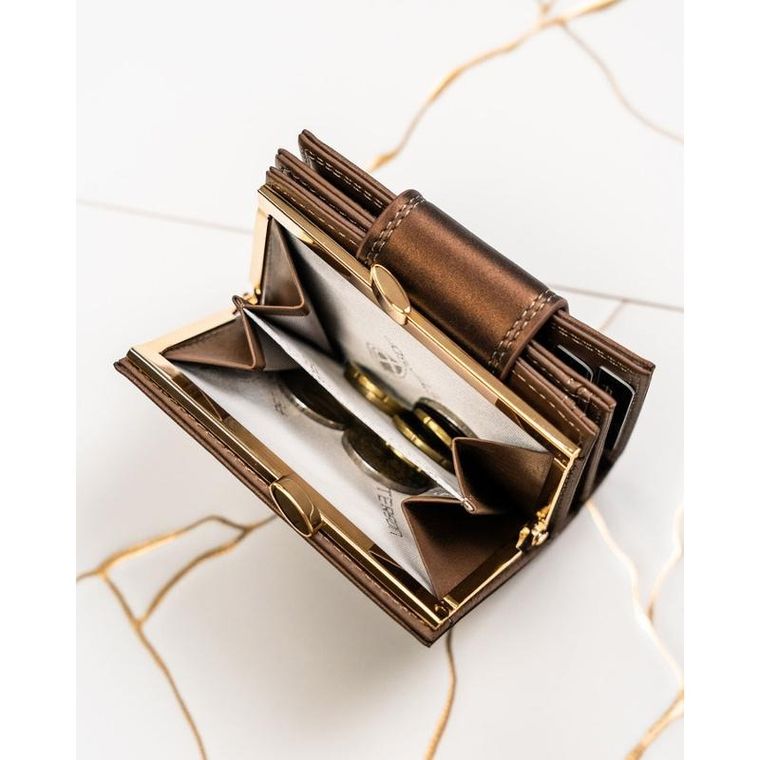 Portfel, brązowy, skóra naturalna i ekologiczna, Peterson