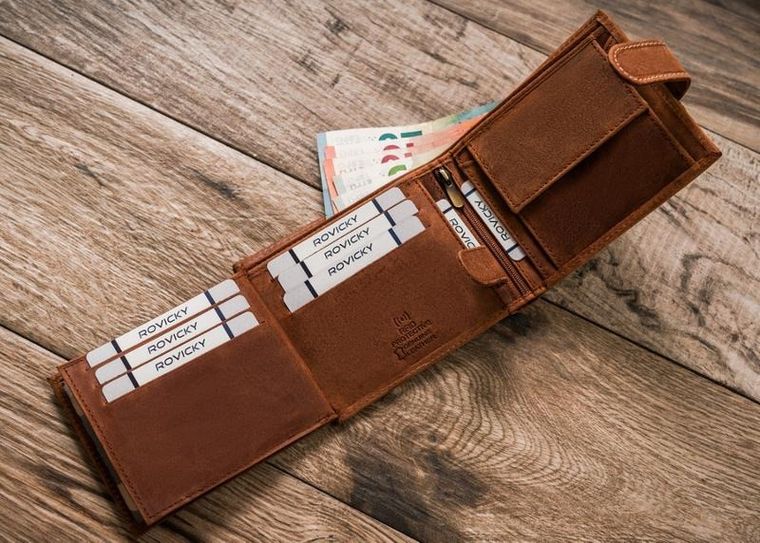 Portfel, brązowy, skórzany, Always Wild