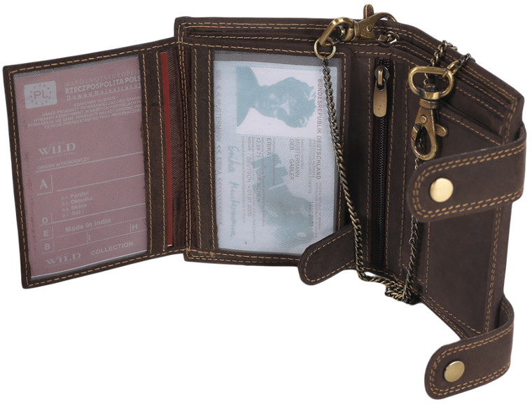 Portfel, brązowy, skórzany, Always Wild