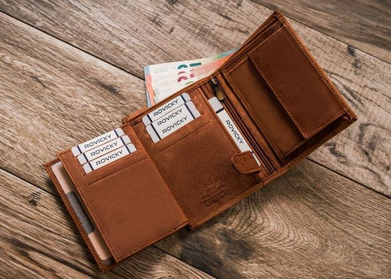 Portfel, brązowy, skórzany, Always Wild