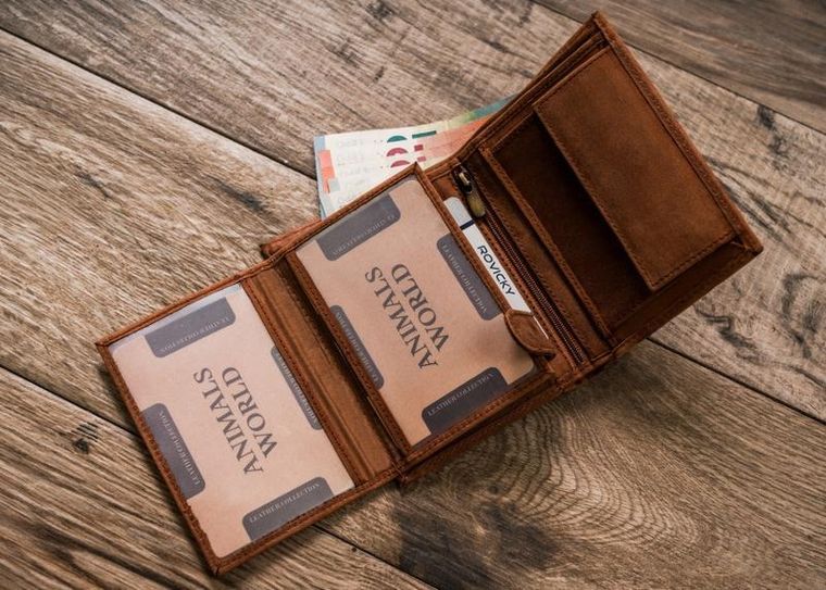 Portfel, brązowy, skórzany, Always Wild