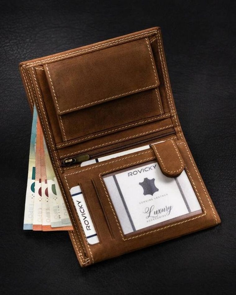 Portfel, brązowy, skórzany, Always Wild