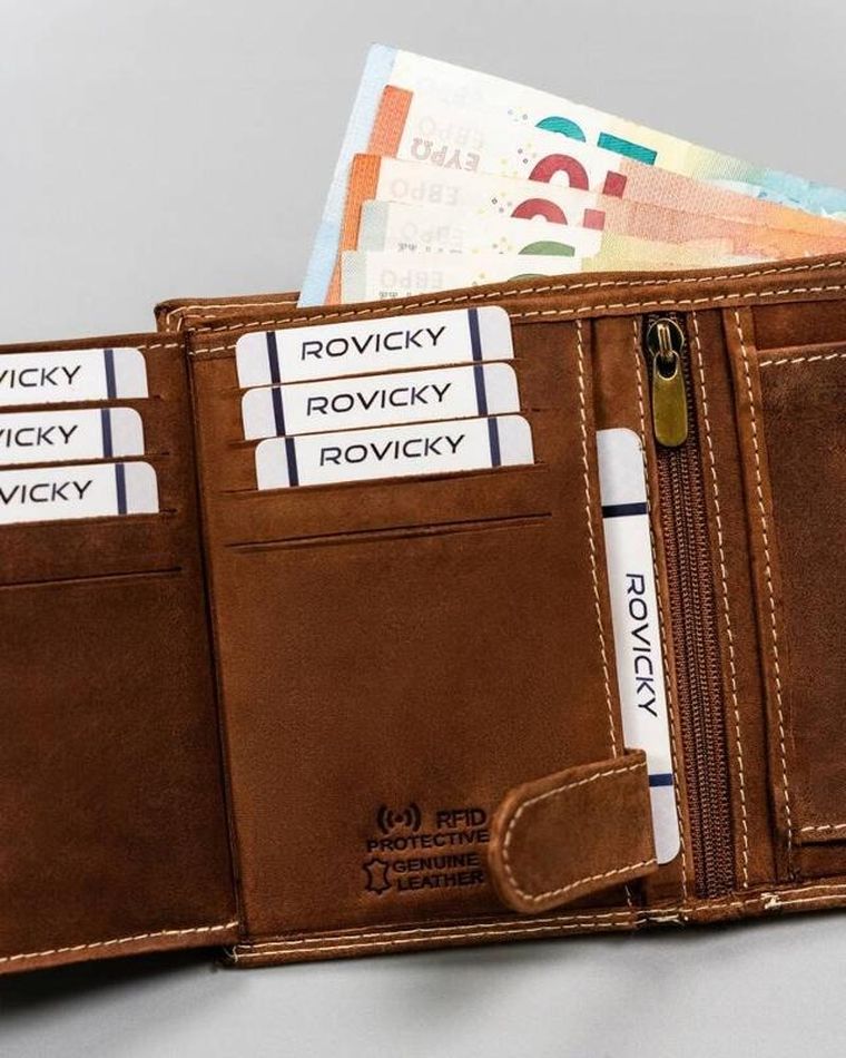 Portfel, brązowy, skórzany, Always Wild