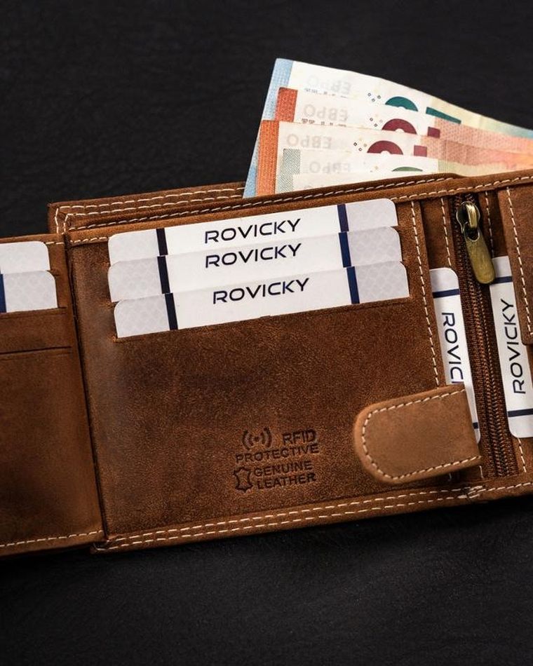 Portfel, brązowy, skórzany, Always Wild