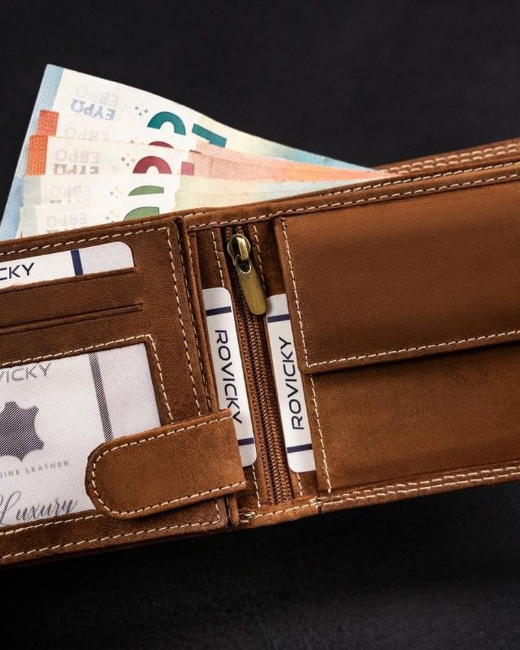 Portfel, brązowy, skórzany, Always Wild