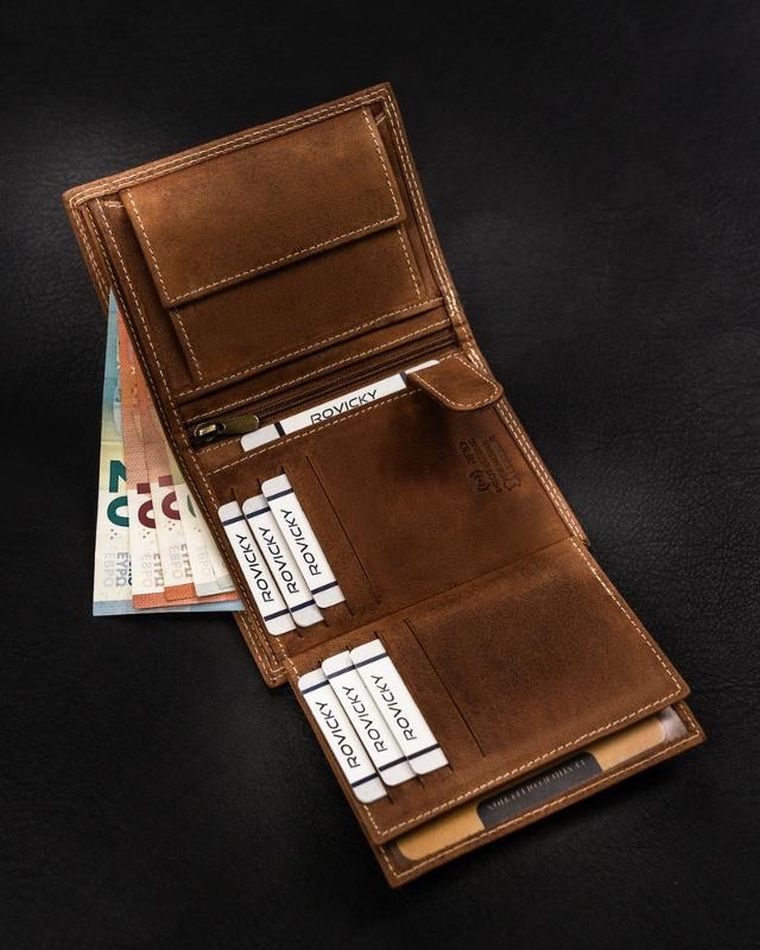 Portfel, brązowy, skórzany, Always Wild