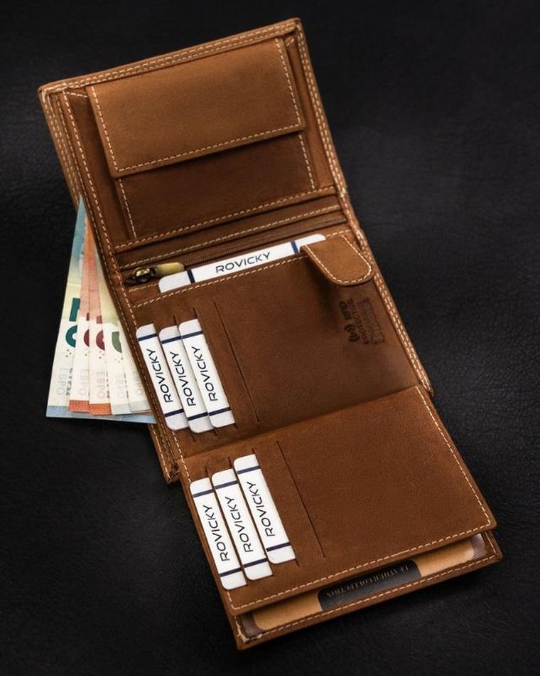 Portfel, brązowy, skórzany, Always Wild