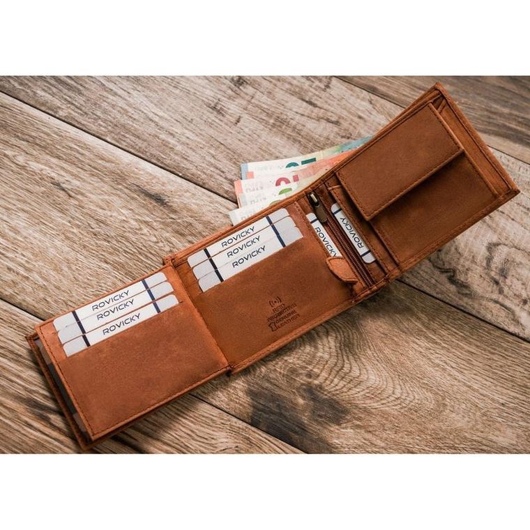 Portfel, brązowy, skórzany, Always Wild