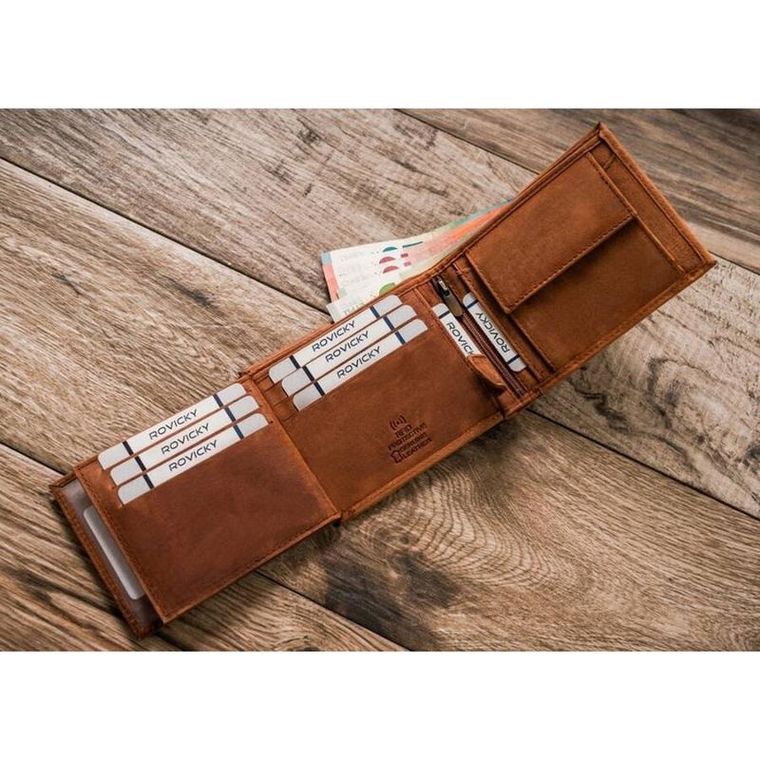 Portfel, brązowy, skórzany, Always Wild