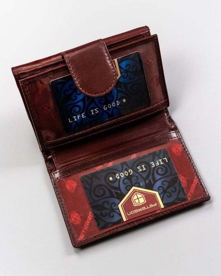 Portfel, brązowy, skórzany, Peterson