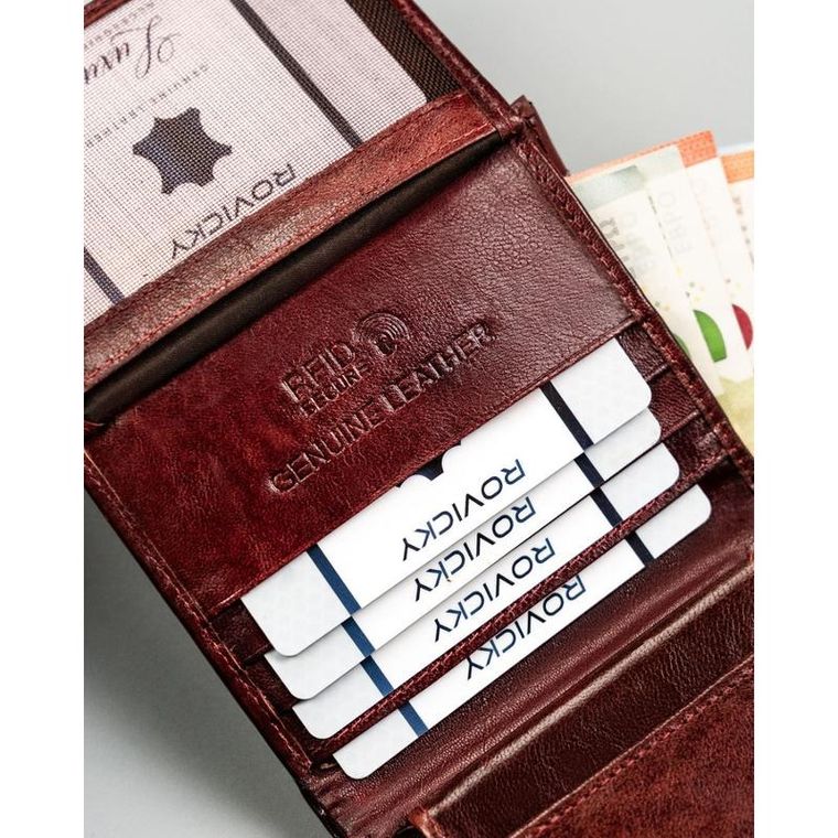 Portfel, brązowy, skórzany, RFID, Always Wild