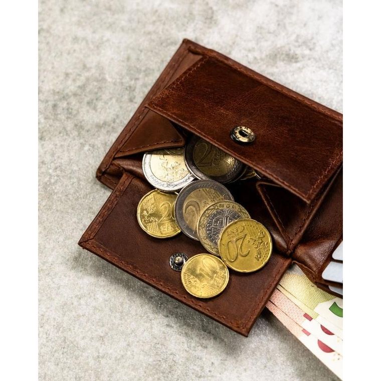 Portfel, brązowy, skórzany, Rovicky