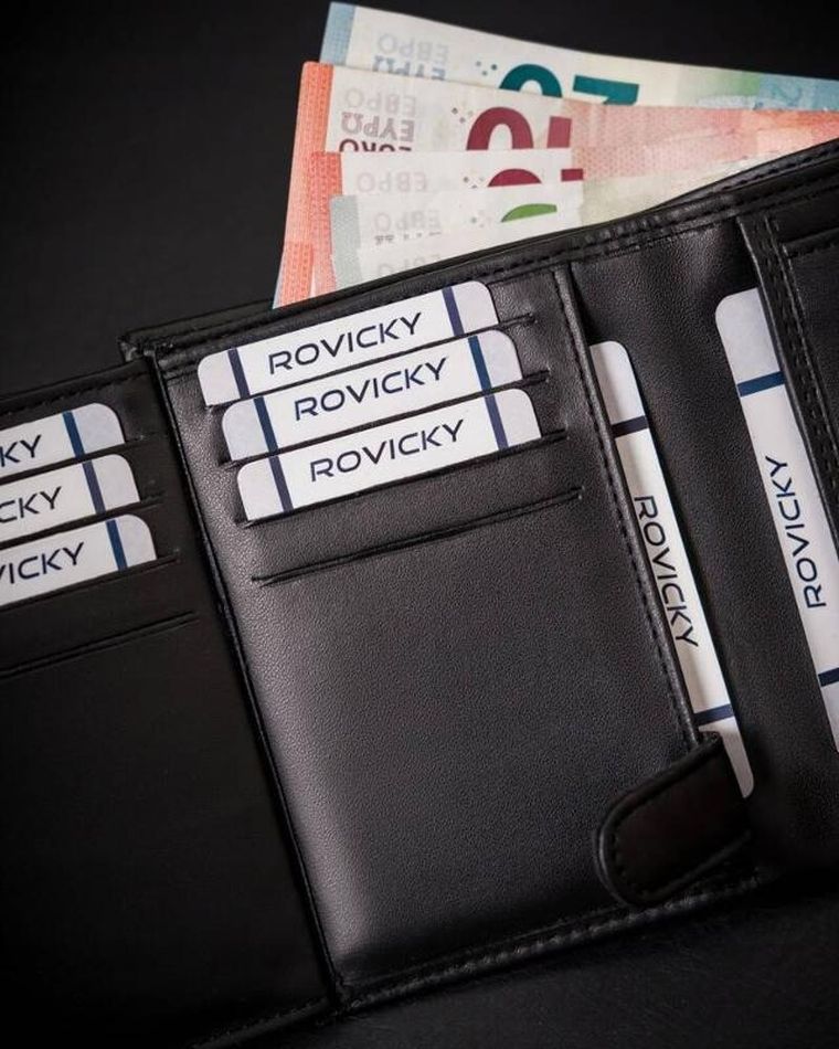 Portfel, czarny, skóra ekologiczna, 4U Cavaldi